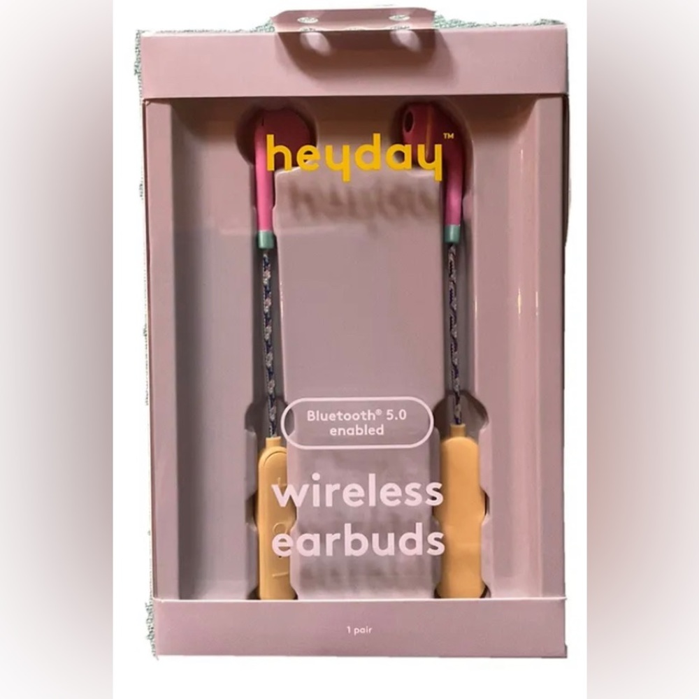 Wireless headphones 5.0 Bluetooth Enabled Pink/Multi Color. Earbuds